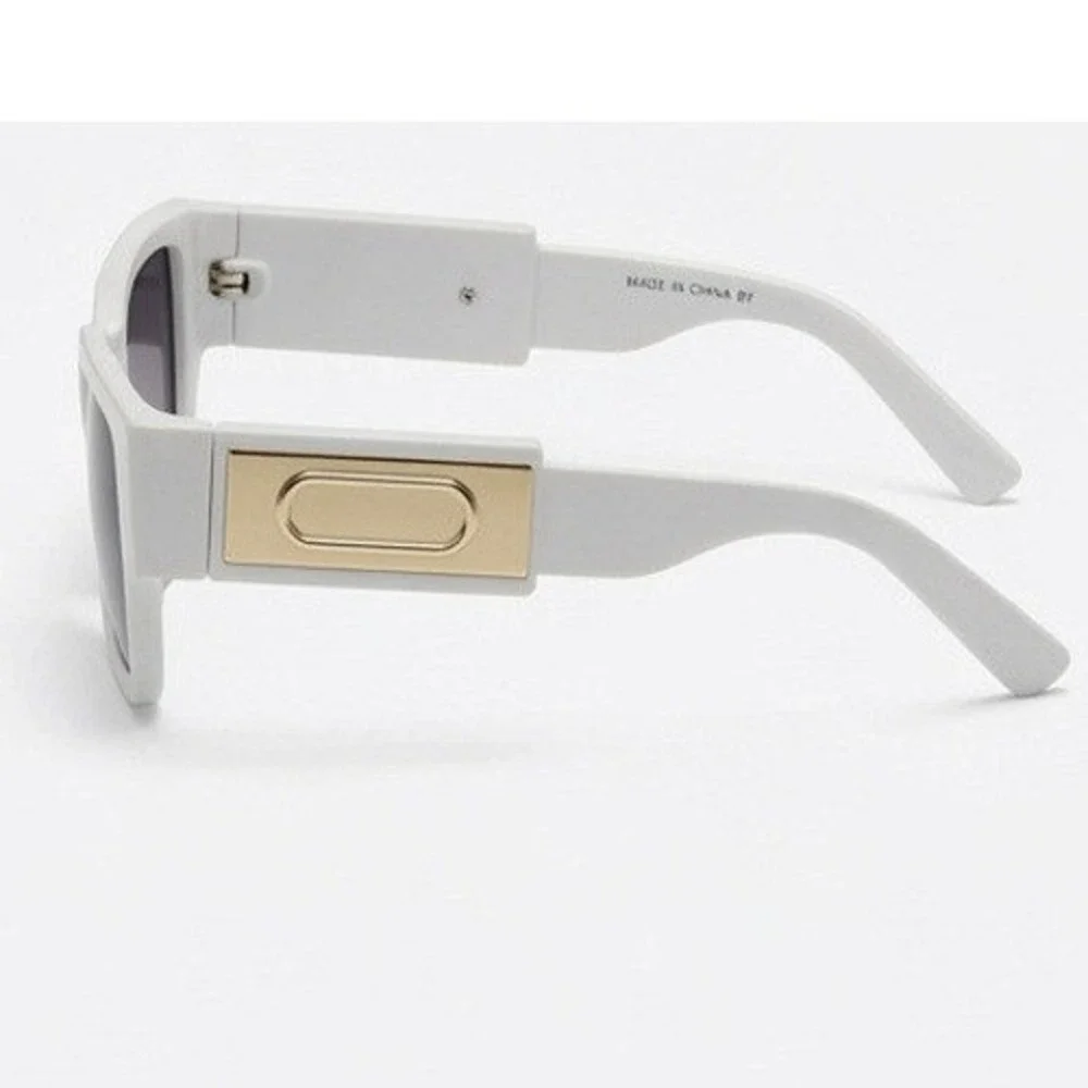Mens White Square Sunglasses Oversized Summer Beach, Festival Fashion Shades New